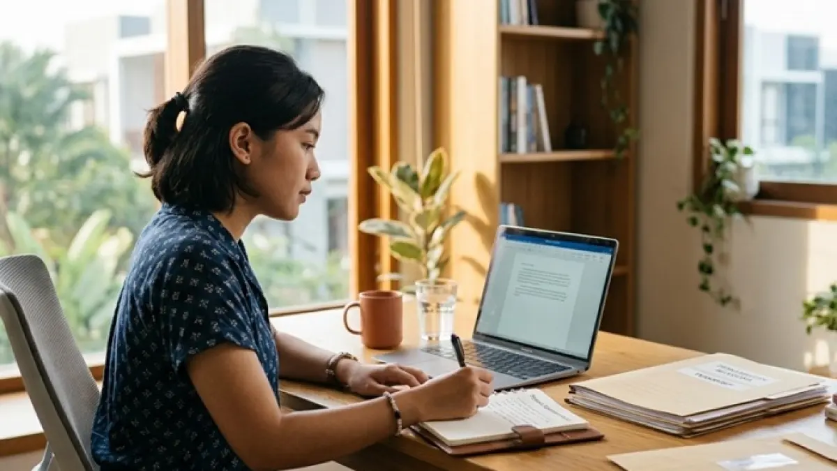 Personal Statement LPDP ternyata tidak cukup hanya berisi kelebihan dan kekurangan. Simak format lengkap yang disarankan mentor. (Ilustrasi Gemini AI)