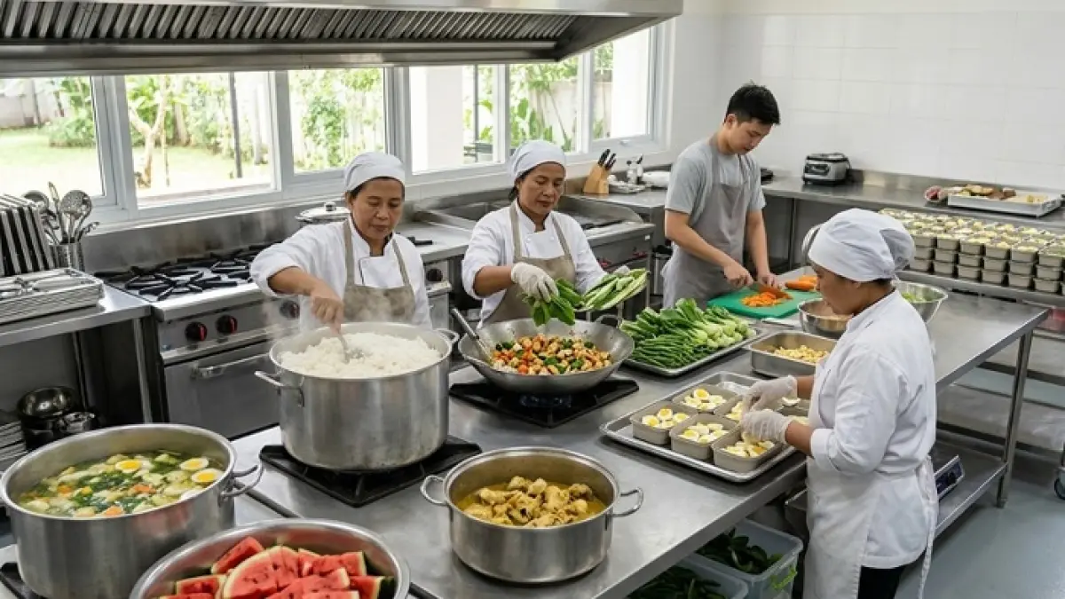 Program Makan Bergizi Gratis masih membutuhkan 11.000 dapur SPPG. Peluang investasi disebut masih terbuka lebar. (Ilustrasi Gemini AI)