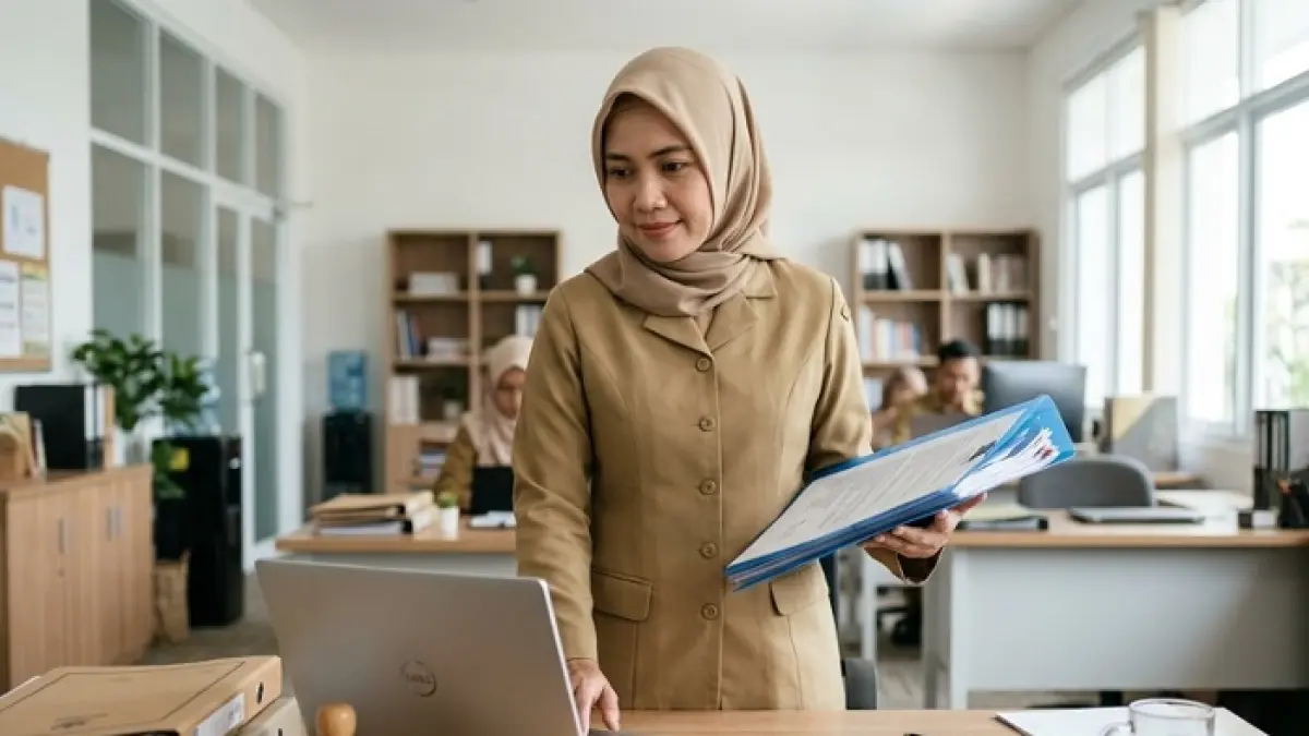 TPG THR 100 persen Guru ASN 2026 hanya diberikan kepada guru dengan syarat tertentu. Simak kriteria penerima dan kendala pencairannya. (Ilustrasi Gemini AI)