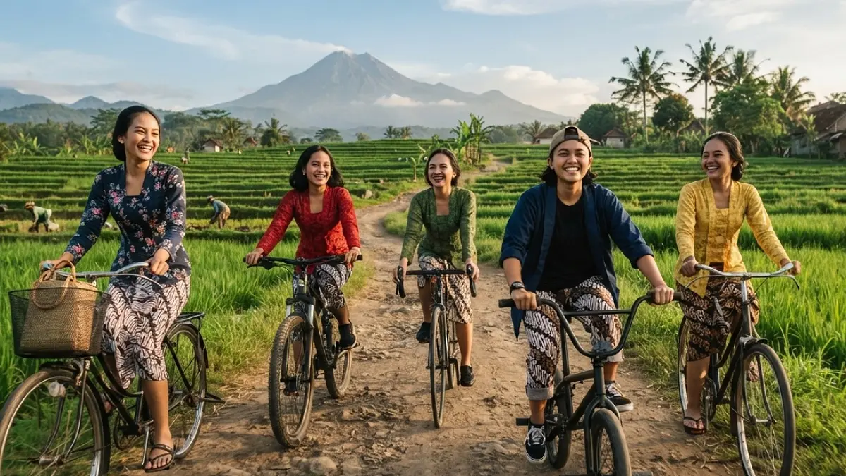 Direktur Radar Tulungagung Aris Sudanang membagikan filosofi nggowes. Menurutnya, jalan menanjak dan menurun mencerminkan perjalanan hidup.(Ilustrasi AI)