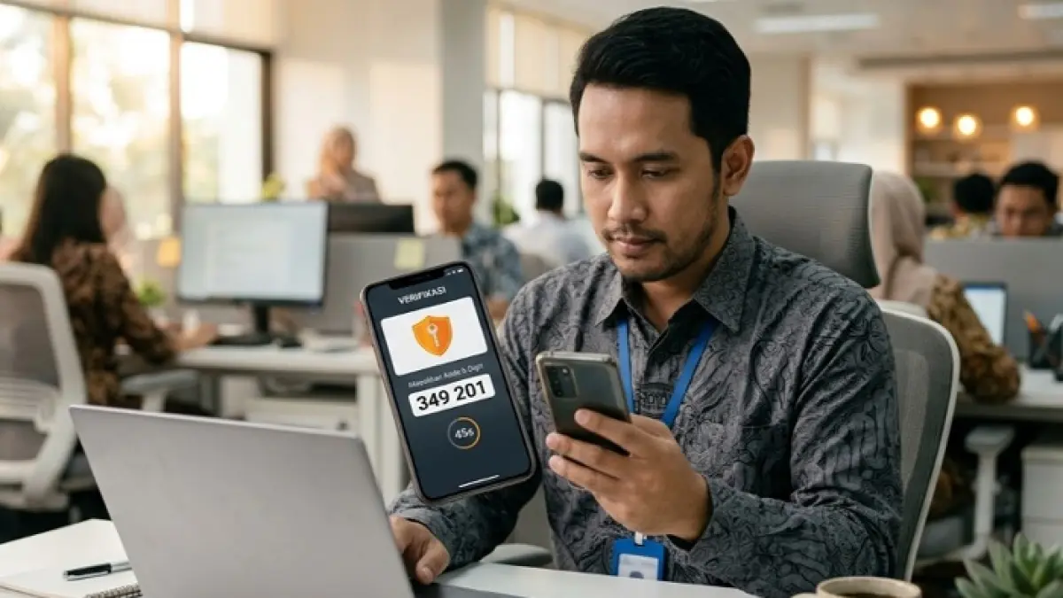 Cara aktivasi MFA ASN Digital terbaru wajib diketahui ASN agar bisa login BKN menggunakan Google Authenticator dengan aman dan mudah. (Ilustrasi Gemini AI)