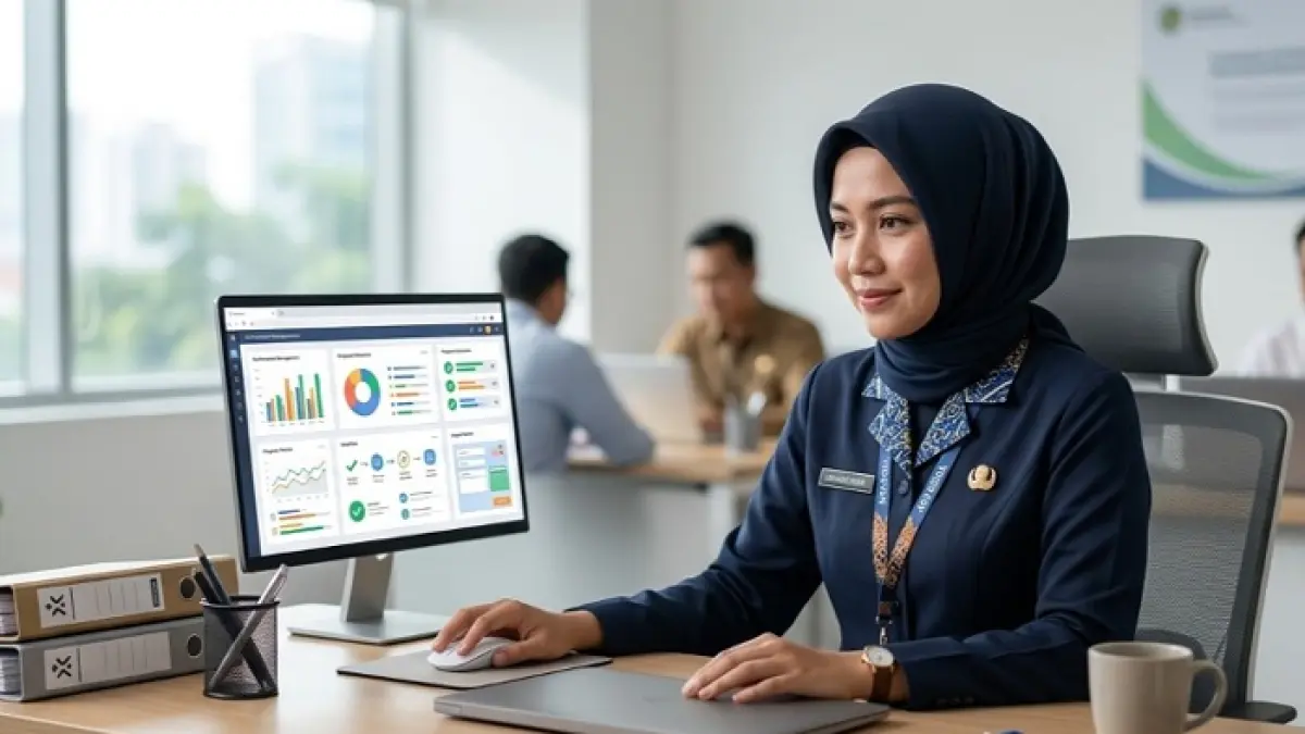 Cara isi SKP e-Kinerja 2026 untuk ASN dijelaskan lengkap mulai login ASN Digital, membuat rencana aksi hingga unggah bukti dukung. (Ilustrasi Gemini AI)