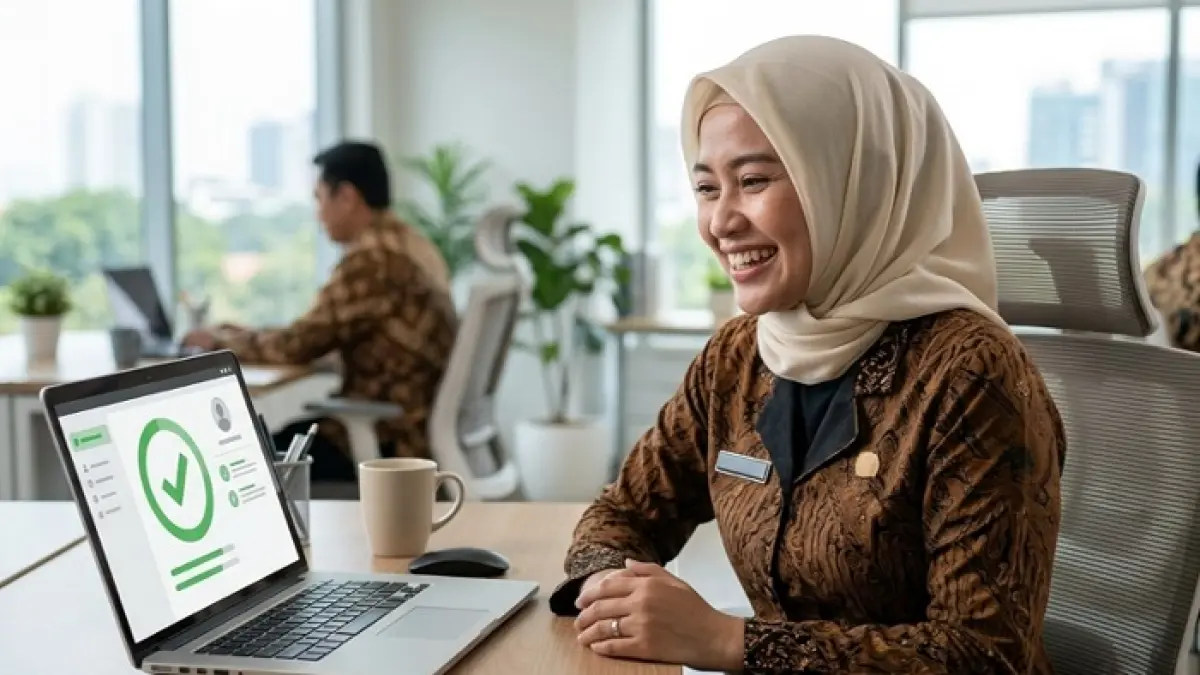 Cara pemutakhiran data ASN di MyASN lewat SISN lengkap dari login, upload dokumen hingga approval BKPSDM. Simak panduan lengkapnya. (Ilustrasi Gemini AI)