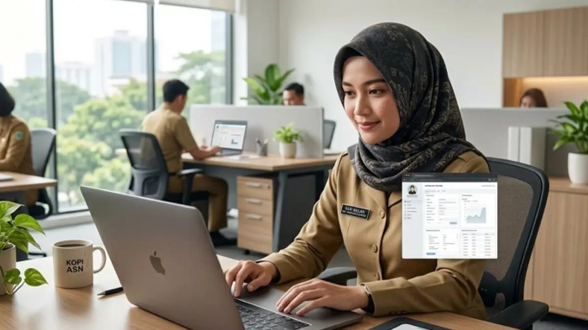 Cara pemutakhiran data ASN di MyASN melalui SISN kini lebih mudah. Simak tahapan login, upload dokumen hingga approval BKPSDM. (Ilustrasi Gemini AI)