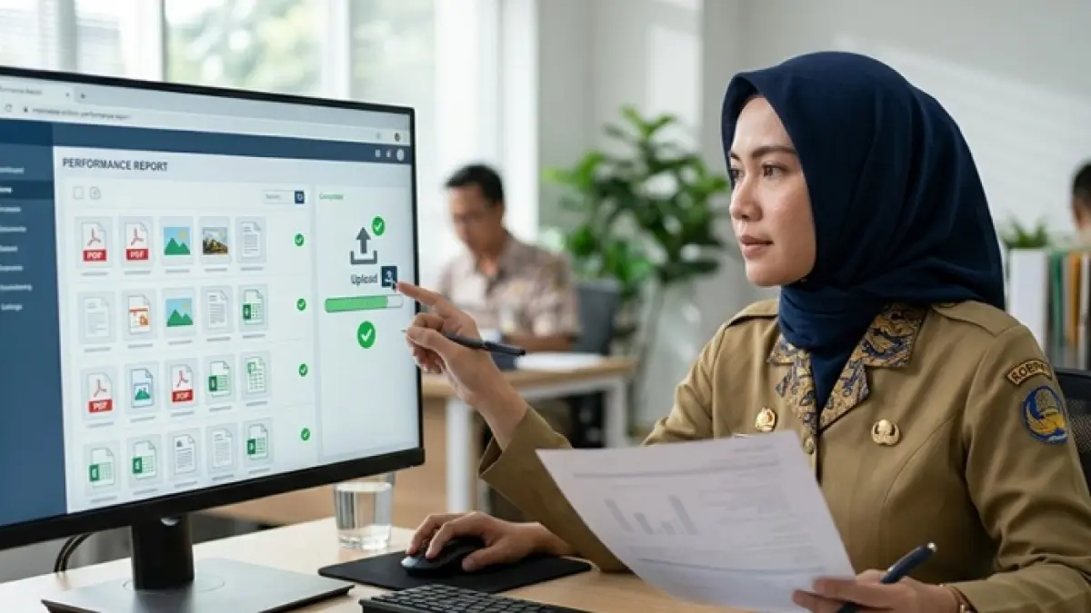 SKP Triwulan 2 e-Kinerja 2026 wajib diisi sebelum 31 Juli. Simak tahapan lengkap tambah periode, rencana aksi, bukti dukung, dan realisasi. (Ilustrasi Gemini AI)