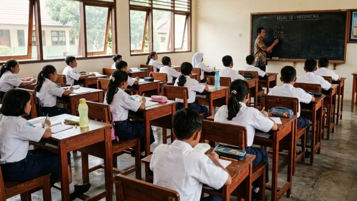Ketimpangan minat siswa SMP negeri di Tulungagung terlihat dari sisa kuota SPMB 2026.(ILUSTRASI AI)