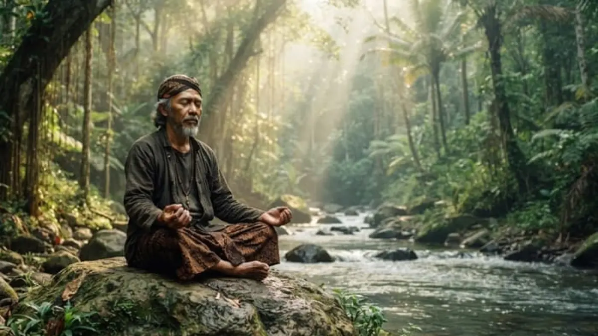 Kisah Sunan Kalijaga dari Berandal Lokajaya hingga menjadi wali Allah membuktikan kekuatan taubat dan dakwah melalui budaya. (Ilustrasi Gemini AI)