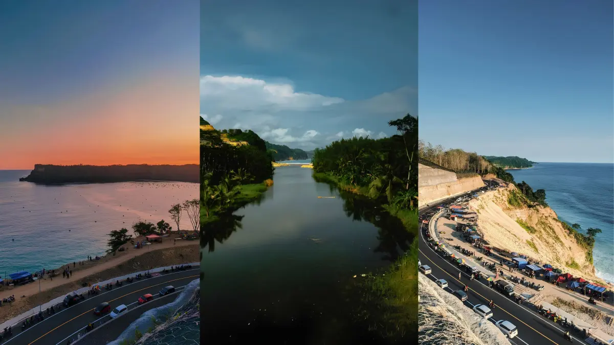 Rute wisata JLS Tulungagung menawarkan perjalanan menuju pantai-pantai eksotis dengan panorama alam memukau, akses nyaman, dan cocok untuk liburan. (Pinterest)