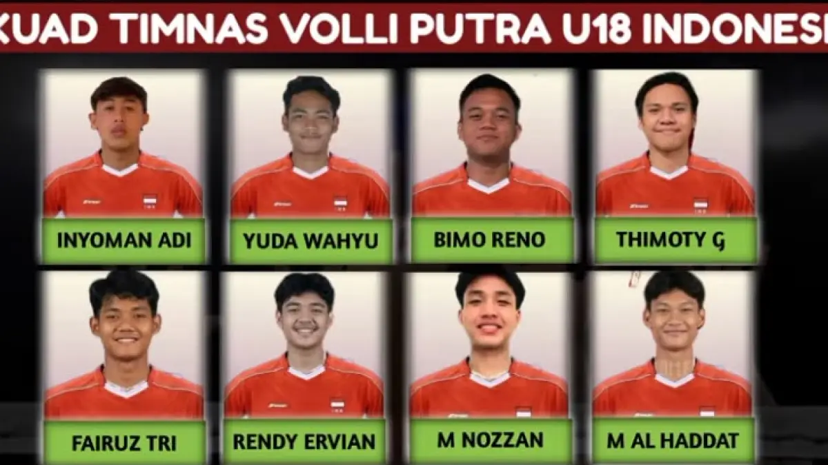 Catat jadwal TV Moji hari ini untuk siaran langsung Timnas Voli Putra U-18 Indonesia vs Cina di ASEAN Championship 2026. Tonton perjuangan Garuda Muda di sini! (Screenshot Youtube)