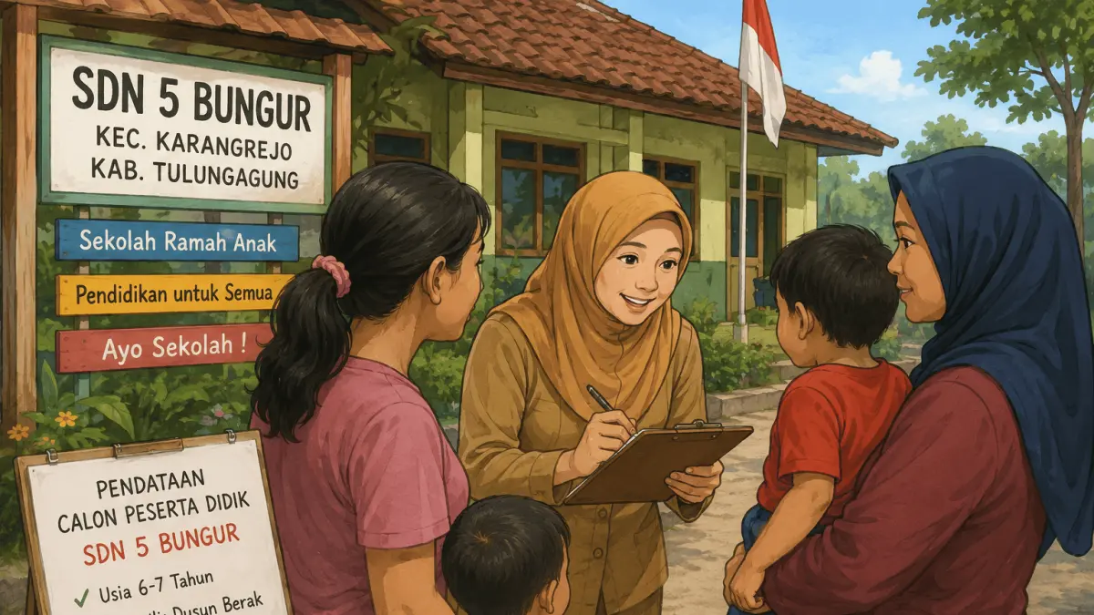 Guru SDN 5 Bungur yakin sekolah kembali menerima siswa baru pada tahun ajaran mendatang. (RAHIIQ AL BACHRI/ RADAR TULUNGAGUNG)