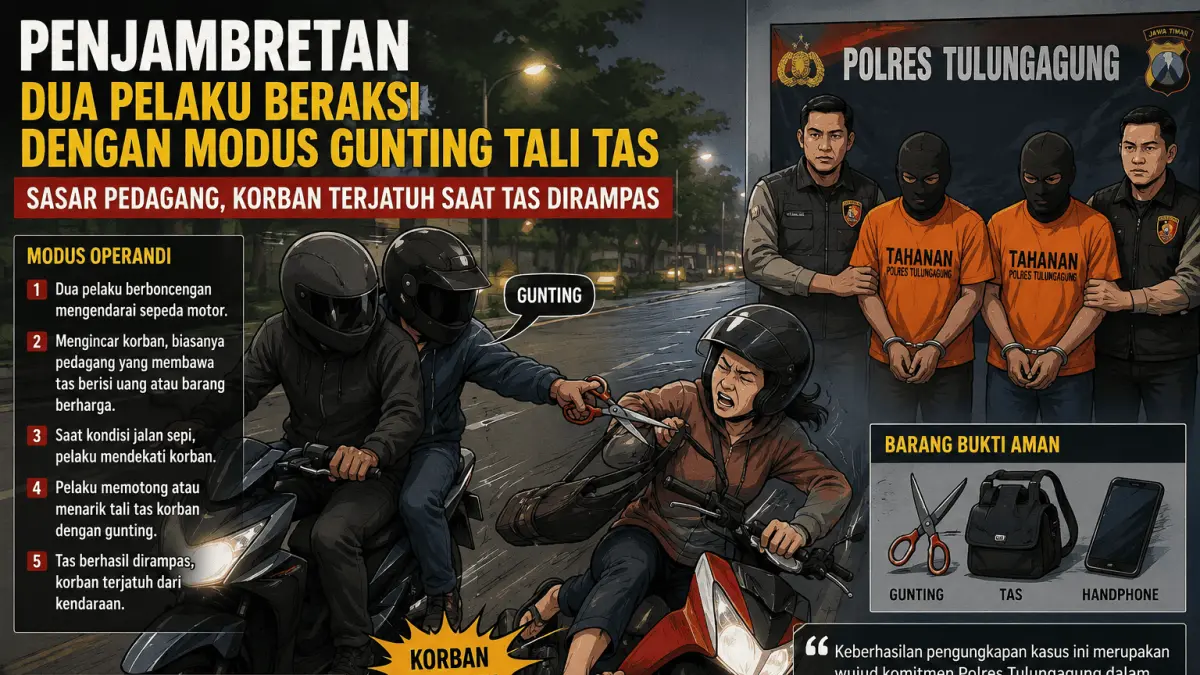 Teror penjambretan terhadap pedagang dini hari akhirnya terungkap (Ilustrasi AI)