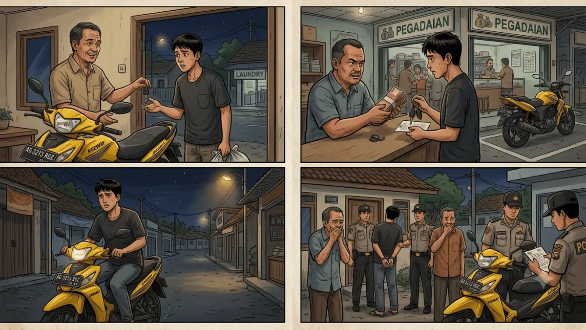 Dalih Antar Pakaian ke Laundry, Kendaraan Tak Pernah Kembali ke Pemilik.(Ilustrasi AI)