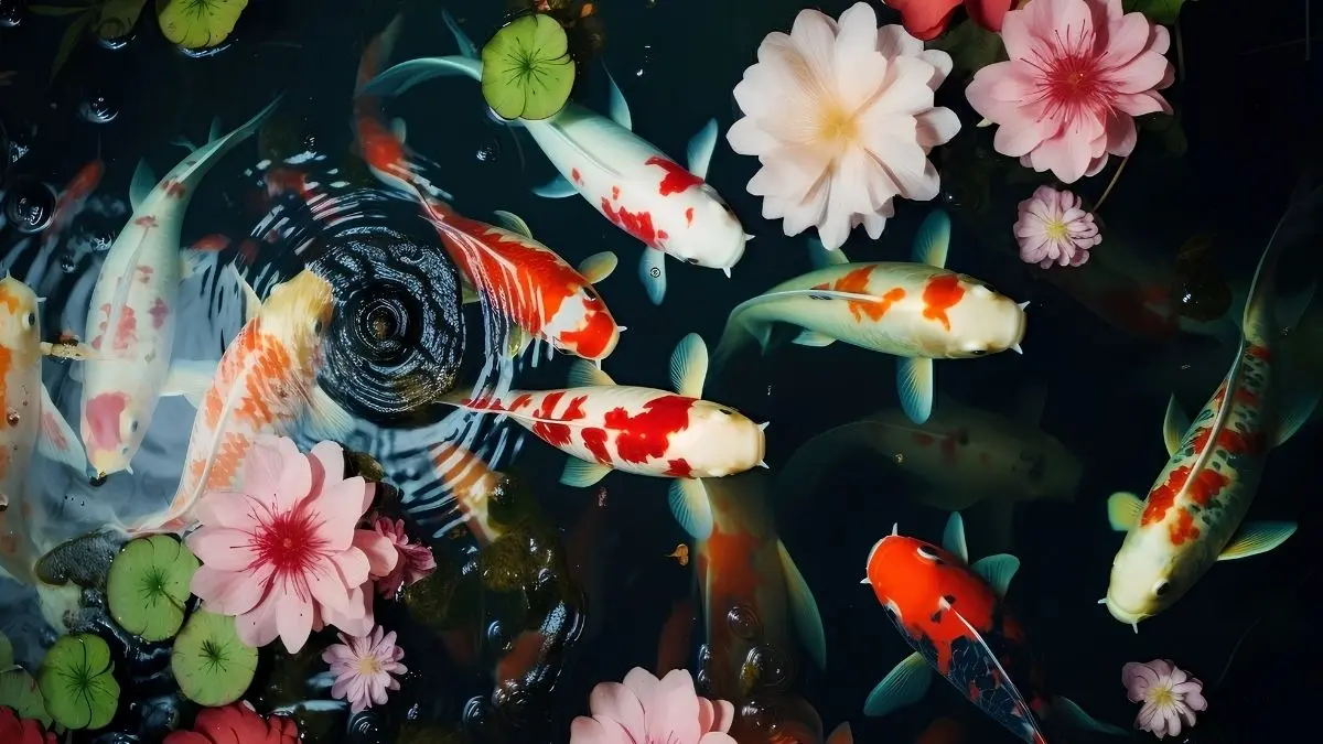 Cara membedakan ikan koi murah dan mahal menurut Platinum Koi: lihat pola Asagi, kualitas beni, body, serta status karantina sebelum membeli koi. (Pinterest)