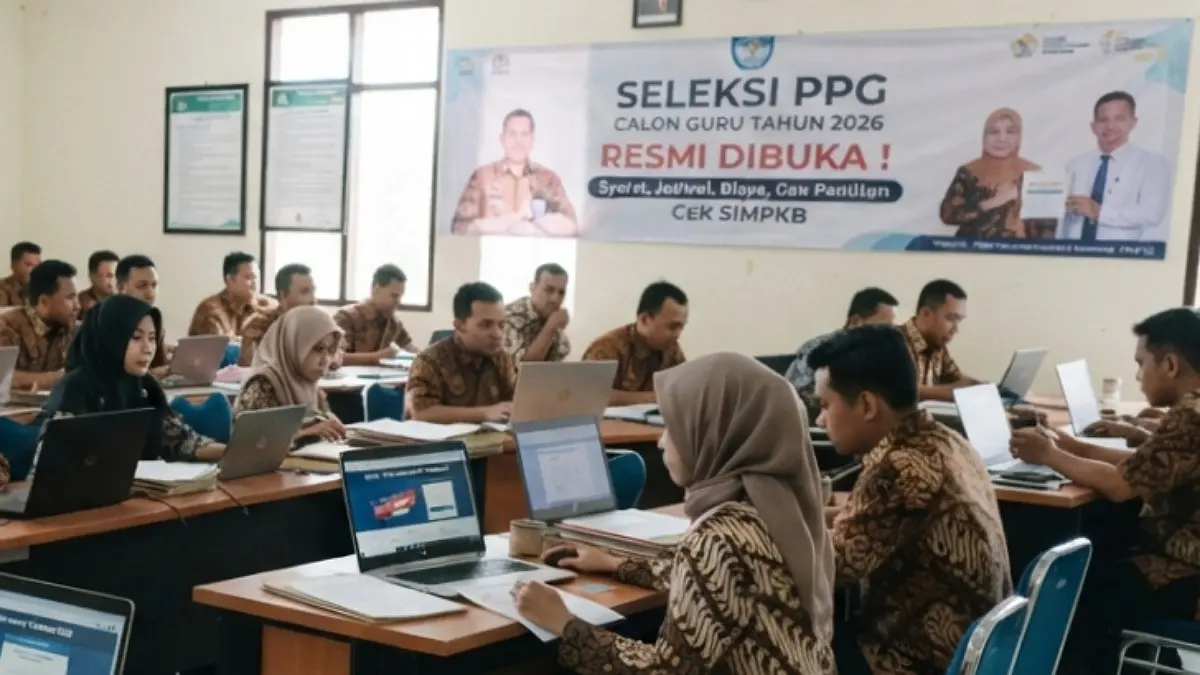 Seleksi PPG Calon Guru 2026 resmi dibuka. Simak syarat, jadwal pendaftaran, biaya, tahapan seleksi, dan cara daftar melalui SIMPKB.(Gemini Ai)