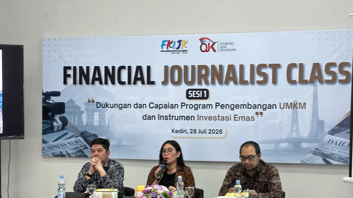 Kegiatan Financial Journalist Class oleh OJK Kediri dalam rangka membangun kolaborasi yang berkelanjutan dengan media massa, Selasa (28/7/2026).