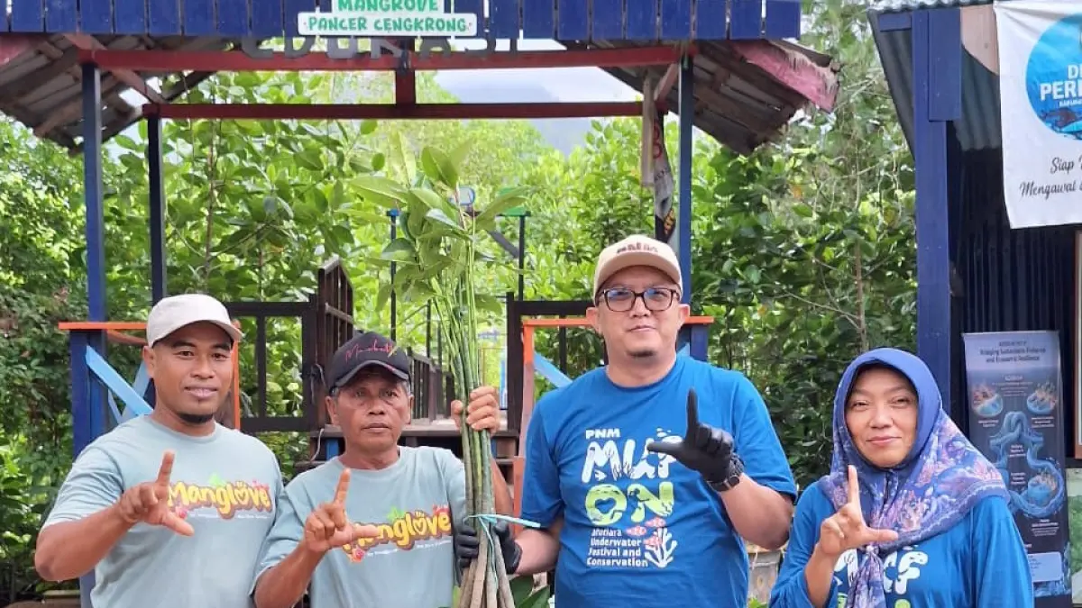 PNM Cabang Tulungagung menanam sebanyak 1.000 bibit mangrove.