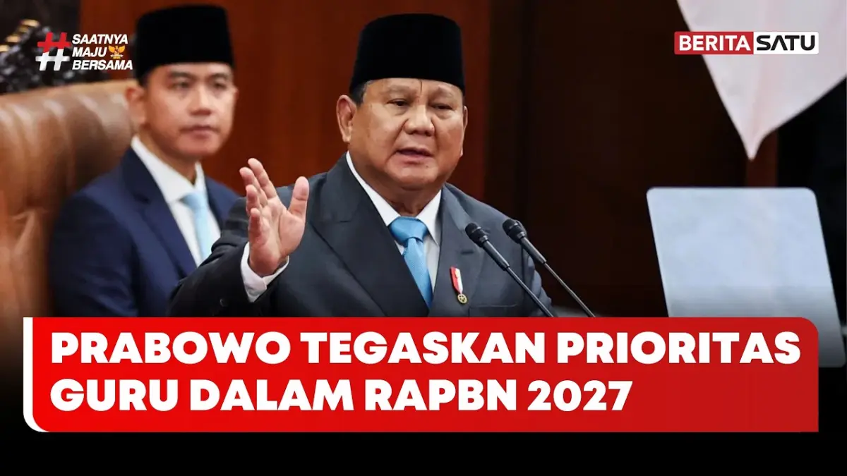 Gaji guru 2027 menjadi prioritas pemerintah. Presiden Prabowo menegaskan kesejahteraan guru harus diperbaiki, tetapi besaran kenaikan belum diumumkan. (Youtube. com)