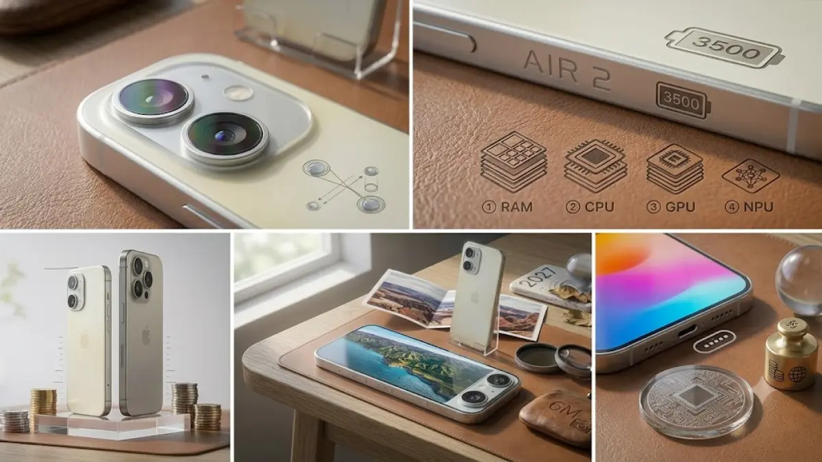 Bocoran iPhone Air 2 mengungkap kamera ganda, baterai 3.500 mAh, RAM 12 GB, dan chip 2 nm. Simak spesifikasi serta prediksi harganya.