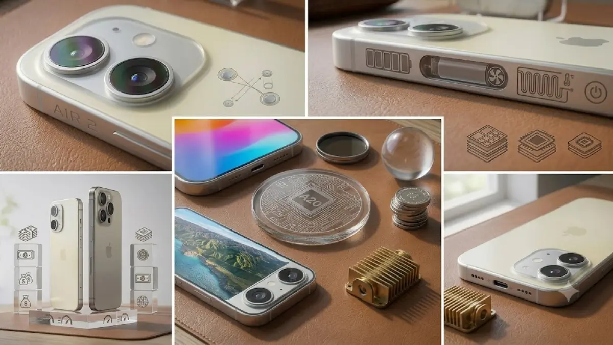 Rumor iPhone Air 2 mengungkap kamera ganda, baterai lebih besar, chip A20, dan pendingin baru. Simak bocoran lengkap spesifikasinya.
