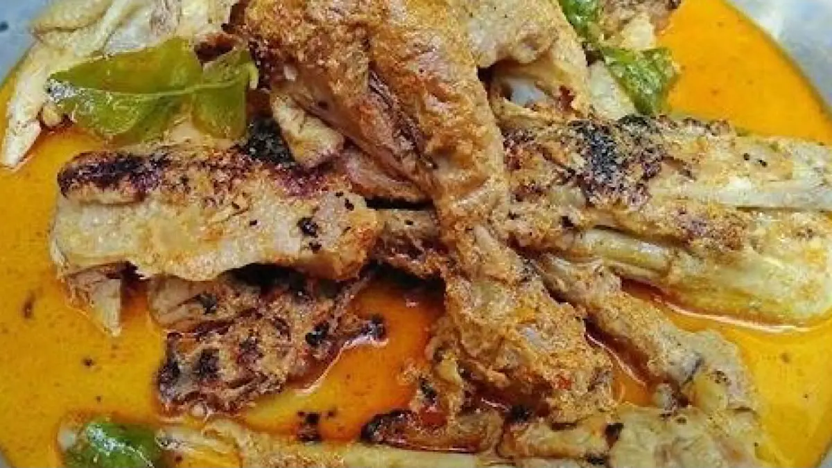 Ayam lodho kampung khas Tulungagung dimasak dengan cara dibakar lalu dimasak santan dan rempah. Simak rahasia kelezatan serta proses tradisionalnya yang masih lestari.(pinterest)