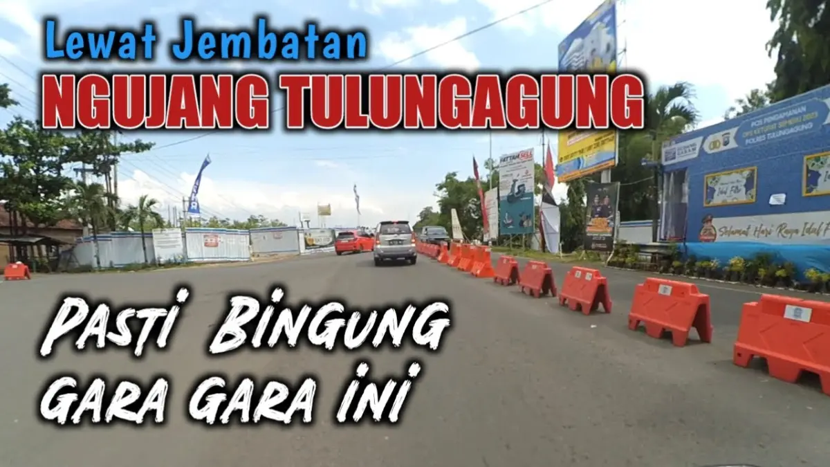 Kota Tulungagung dari Ngantru melewati Jembatan Ngujang, jalan lebar, stadion, lapas, hingga pusat kota. Simak gambaran suasananya dalam perjalanan ini. (Youtube. com)