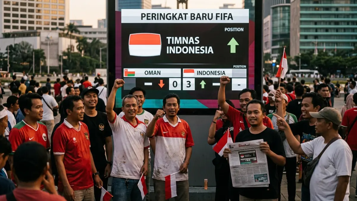 Ranking FIFA terbaru 2026 menempatkan Timnas Indonesia di peringkat 118 usai menang 3-0 atas Oman pada FIFA Matchday.