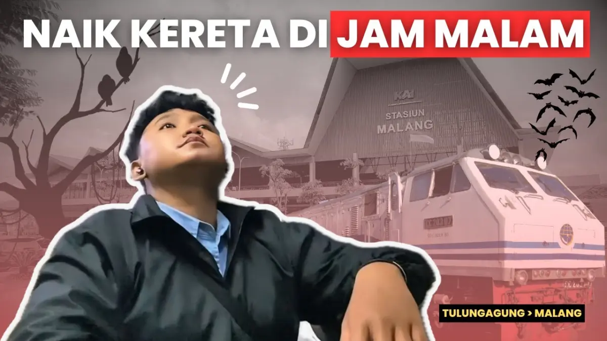 Stasiun Tulungagung ternyata tetap ramai saat malam. Simak pengalaman naik kereta ekonomi menuju Malang, fasilitas stasiun, hingga suasana perjalanan yang lebih lengang. (Youtube. com)