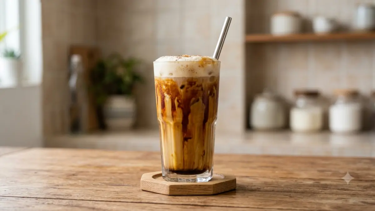 Cara membuat roasted milk tea ala kafe ternyata mudah. Simak resep, bahan, dan tips menghasilkan rasa creamy dengan aroma roasted khas.(ILUSTRASI AI)