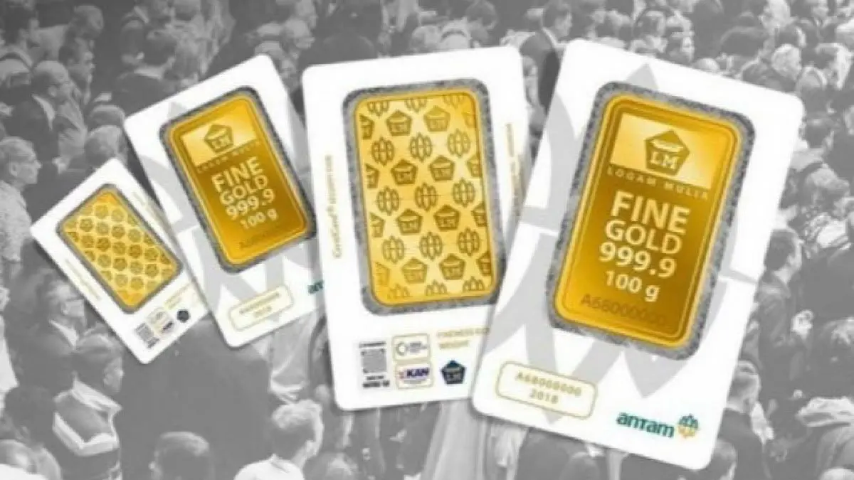 Harga emas hari ini 7 Agustus 2026 kompak melemah. Emas Antam turun menjadi Rp2.650.000 per gram, Galeri 24 ikut terkoreksi, sementara emas UBS masih bertahan stabil.(pinterest)