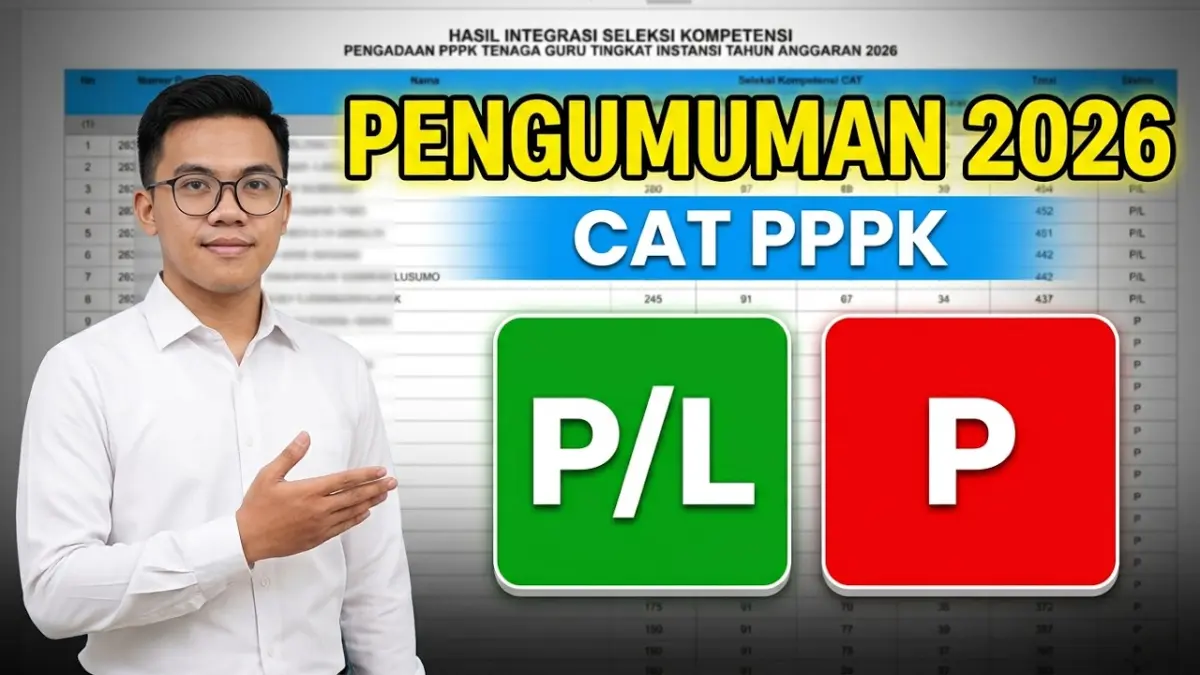 Hasil seleksi kompetensi P3K Sekolah Rakyat 2026 resmi dirilis. Cek arti kode P/L dan P, serta ketahui siapa yang berhak lanjut ke tahap SKT. (Youtube. com)