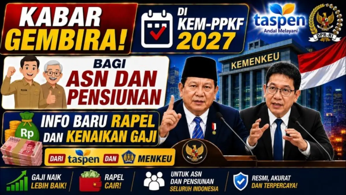 THR dan gaji ke-13 2027 masuk arah kebijakan fiskal pemerintah. Bagaimana dengan kenaikan gaji dan rapel ASN serta pensiunan?