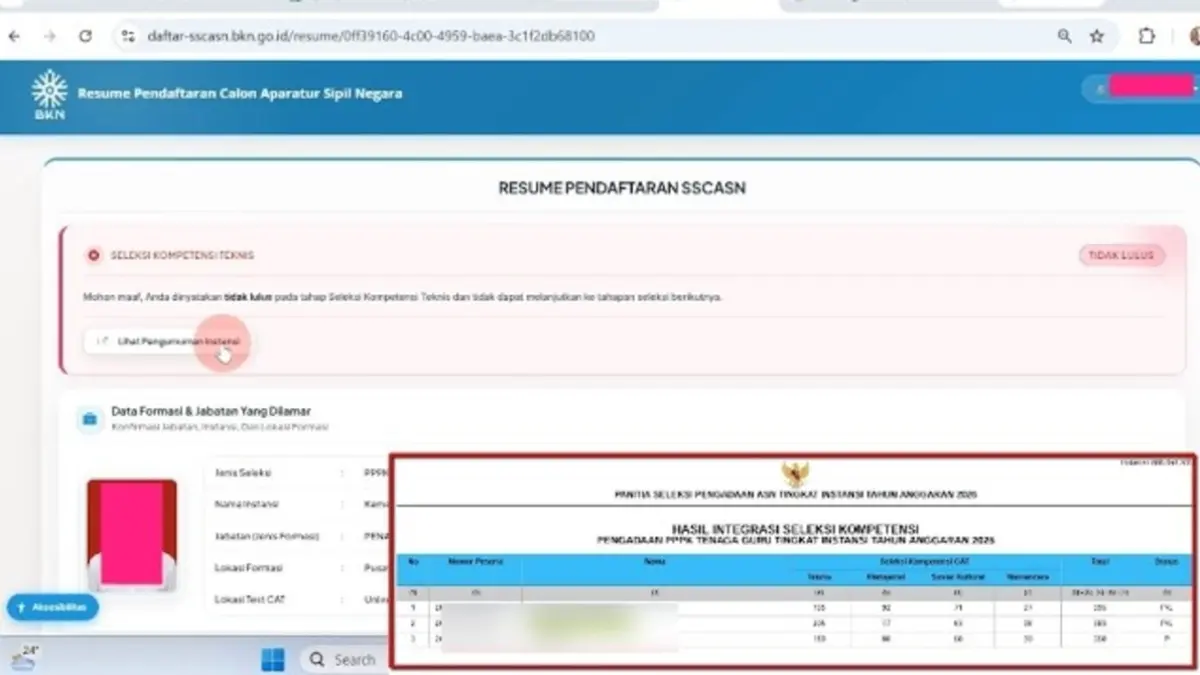 P3K Sekolah Rakyat memasuki tahap SKT setelah hasil CAT diumumkan. Simak jadwal, materi ujian, hingga langkah peserta yang belum lulus. (Youtube. com)