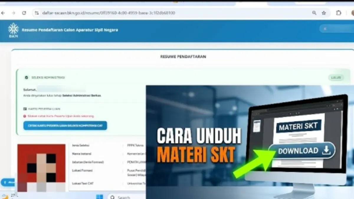 P3K Sekolah Rakyat menanti hasil CAT BKN. Simak jadwal, peluang masuk SKT, materi psikotes tendik, bobot nilai, dan persiapan peserta. (Youtube. com)