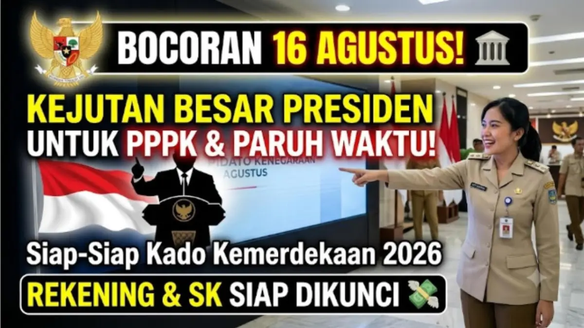 PPPK 2026 jadi sorotan jelang pidato kenegaraan 16 Agustus. Lima aspirasi mencakup status paruh waktu, karier, TPG, hingga gaji dari APBN. (Youtube. com)