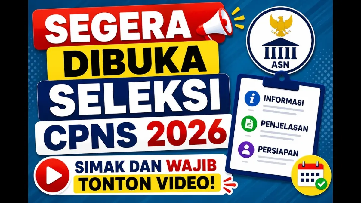 CPNS 2026 dipastikan disiapkan pemerintah. Jadwal dan formasi belum ditetapkan karena masih menunggu pemetaan kebutuhan serta pembahasan anggaran negara. (Youtube. com)