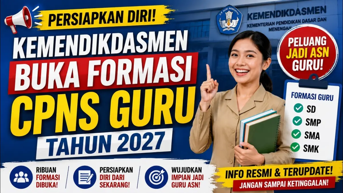 CPNS Guru 2026 disorot karena Indonesia membutuhkan 561 ribu guru. Simak nasib honorer, PPPK paruh waktu, distribusi, data, dan usulan afirmasi. (Youtube. com)