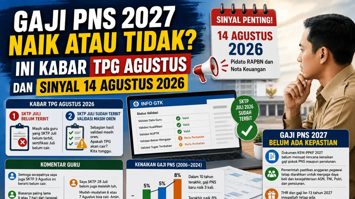 GAJI PNS 2027 NAIK ATAU TIDAK? INI KABAR TPG AGUSTUS DAN Sinyal 14 AGUSTUS 2026