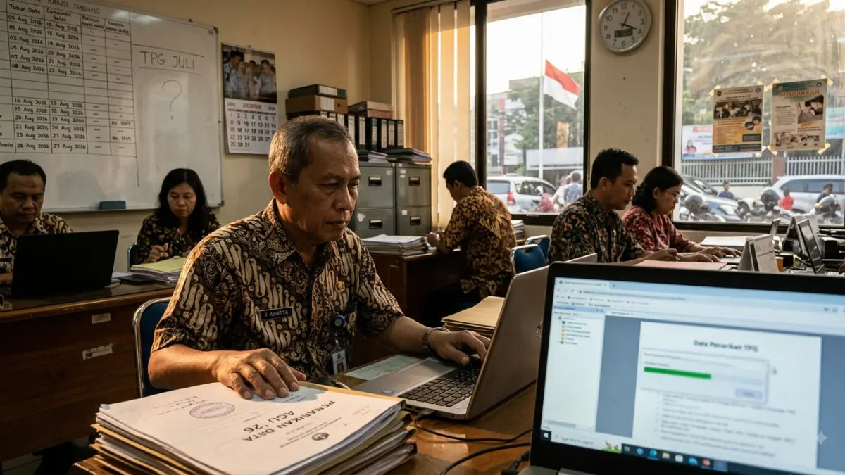 TPG Agustus 2026 mulai masuk proses penarikan data setelah 10 Agustus. TPG Juli yang belum valid disebut divalidasi bersamaan.