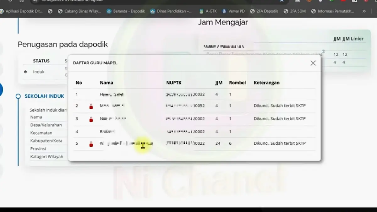 Info GTK Agustus 2026 masih memproses validasi Juli. SKTP belum terbit? Cek JJM, tugas tambahan, gaji, Dapodik, dan PTK Data Dik agar segera valid.(SC Youtube)
