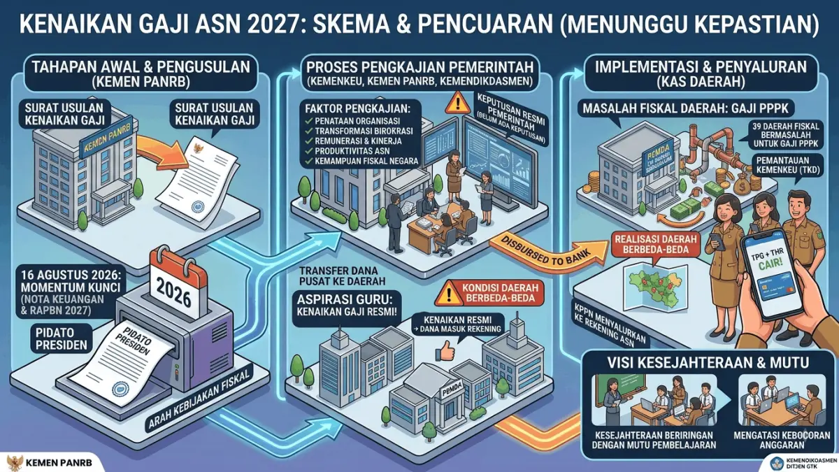 Kenaikan gaji ASN 2027 belum diputuskan. Simak faktor yang dikaji pemerintah dan kapan kepastian kenaikan gaji PNS, PPPK, guru, serta pensiunan. (Youtube. com)