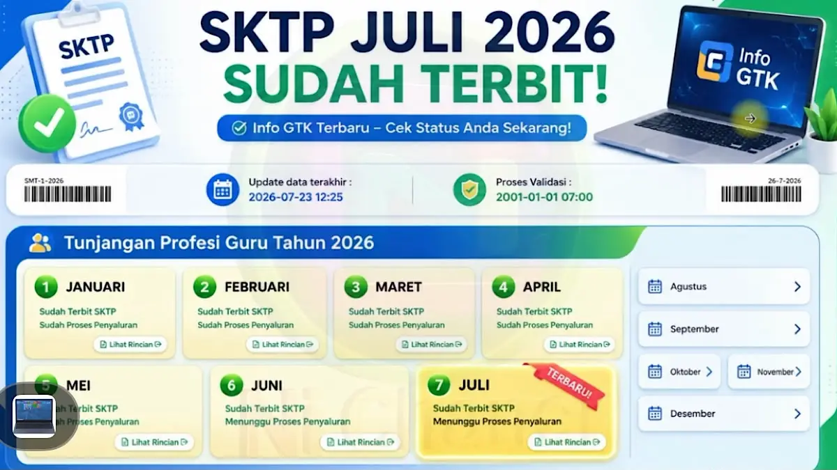 Pencairan TPG 2026 berubah menjadi bulanan. SKTP terbit belum tentu dana langsung masuk. Simak aturan terbaru, peran dinas, Dapodik, dan alur pencairannya.(SC Youtube)