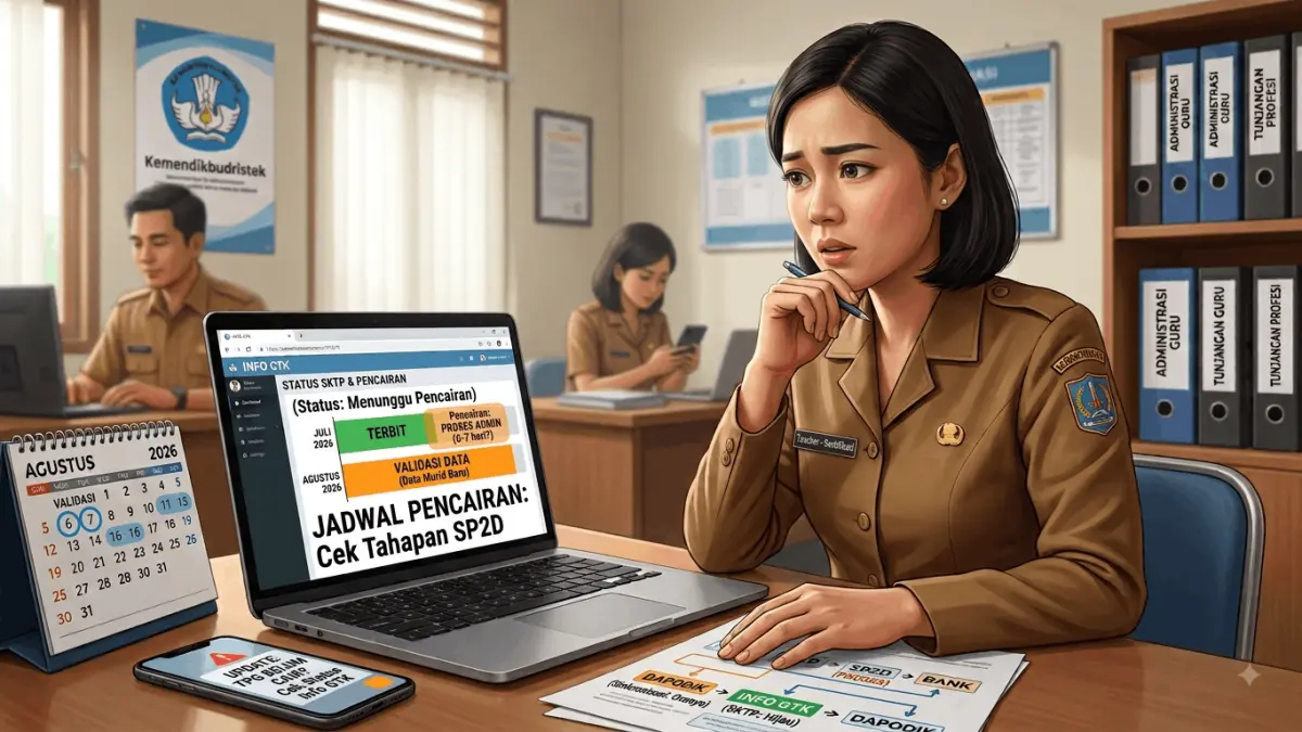 SKTP Juli 2026 belum cair? Simak kondisi Info GTK, jadwal penerbitan SKTP, pencairan TPG, dan kabar gaji PNS 2027. (Youtube. com)
