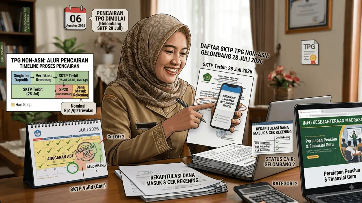 TPG guru non ASN mulai cair untuk SKTP 28 Juli. Cek rekening dan simak besaran tunjangan serta kebijakan terbaru pemerintah untuk guru. (Youtube. com)