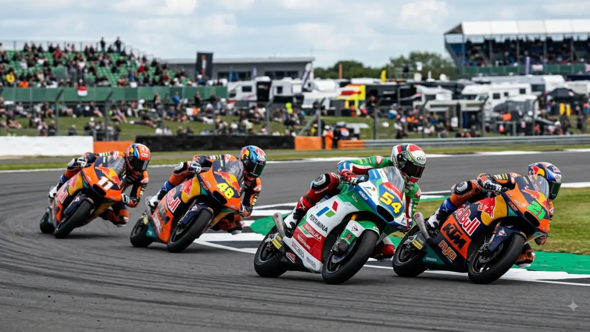 Veda Ega Pratama tampil gemilang di Moto3 Silverstone 2026. Salip Maximo Quiles dan tiga rider KTM sekaligus, bos Honda dibuat terpukau.