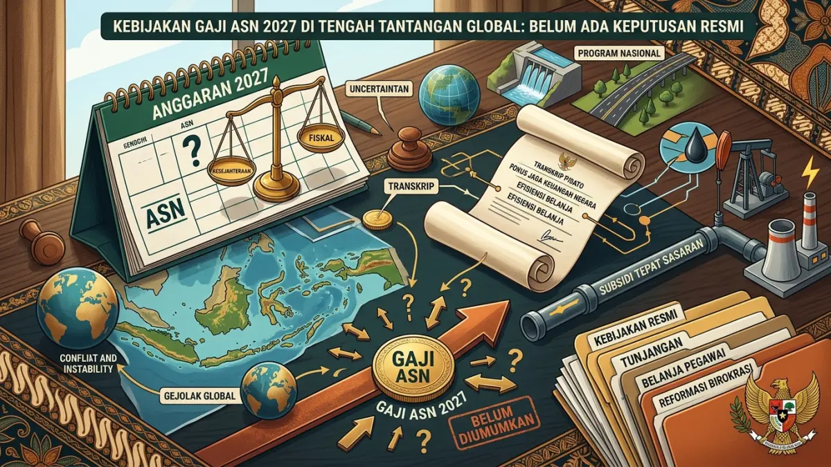 Gaji ASN 2027 masih menjadi perhatian. Simak arah kebijakan pemerintah, kondisi fiskal, dan alasan kenaikan gaji ASN belum dapat dipastikan. (Youtube. com)