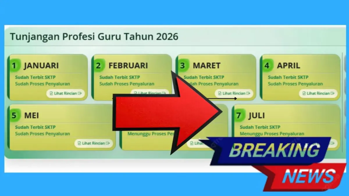 Guru mengecek status SKTP dan pencairan TPG Juli–Agustus 2026 melalui Info GTK, sembari menunggu proses validasi data dan penerbitan SP2D.