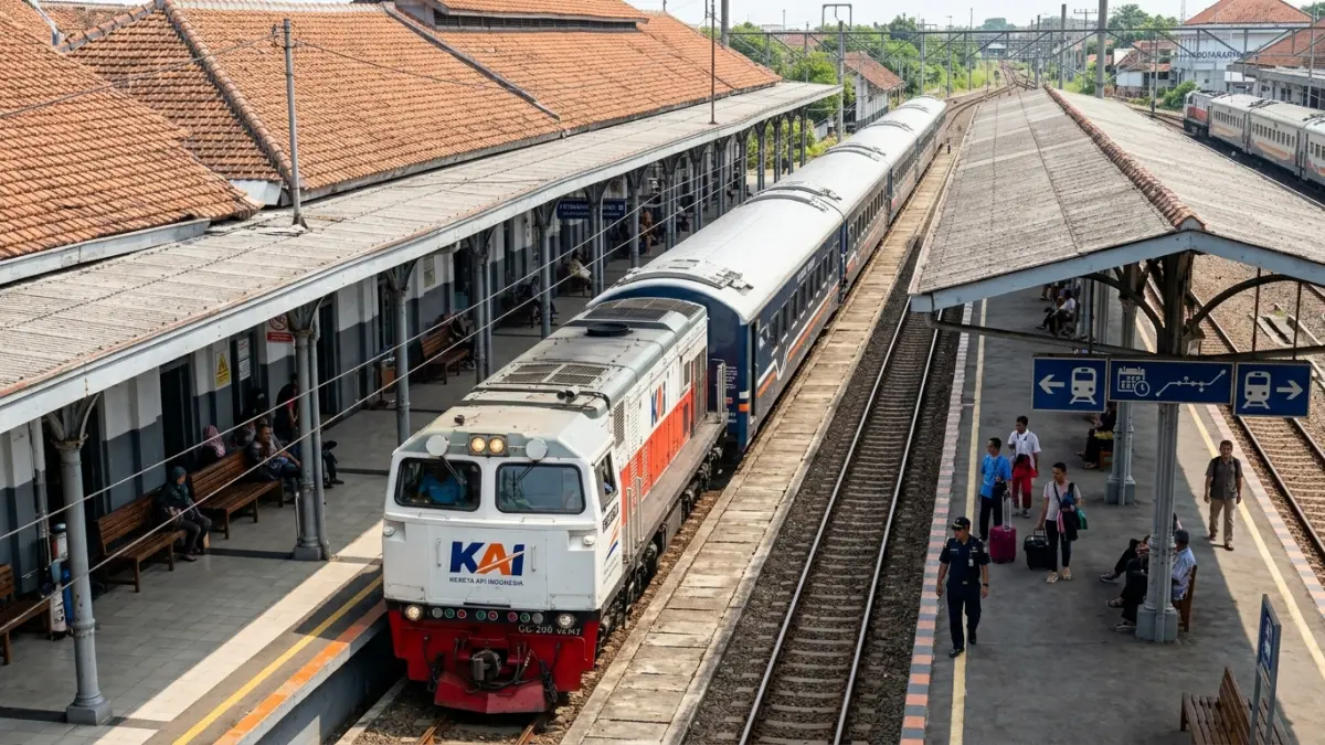 Kenapa kereta langsung Tulungagung-Surabaya cuma Commuter Line Dhoho? Ternyata ada alasan soal jalur dan pola operasinya.(ILUSTRASI AI)