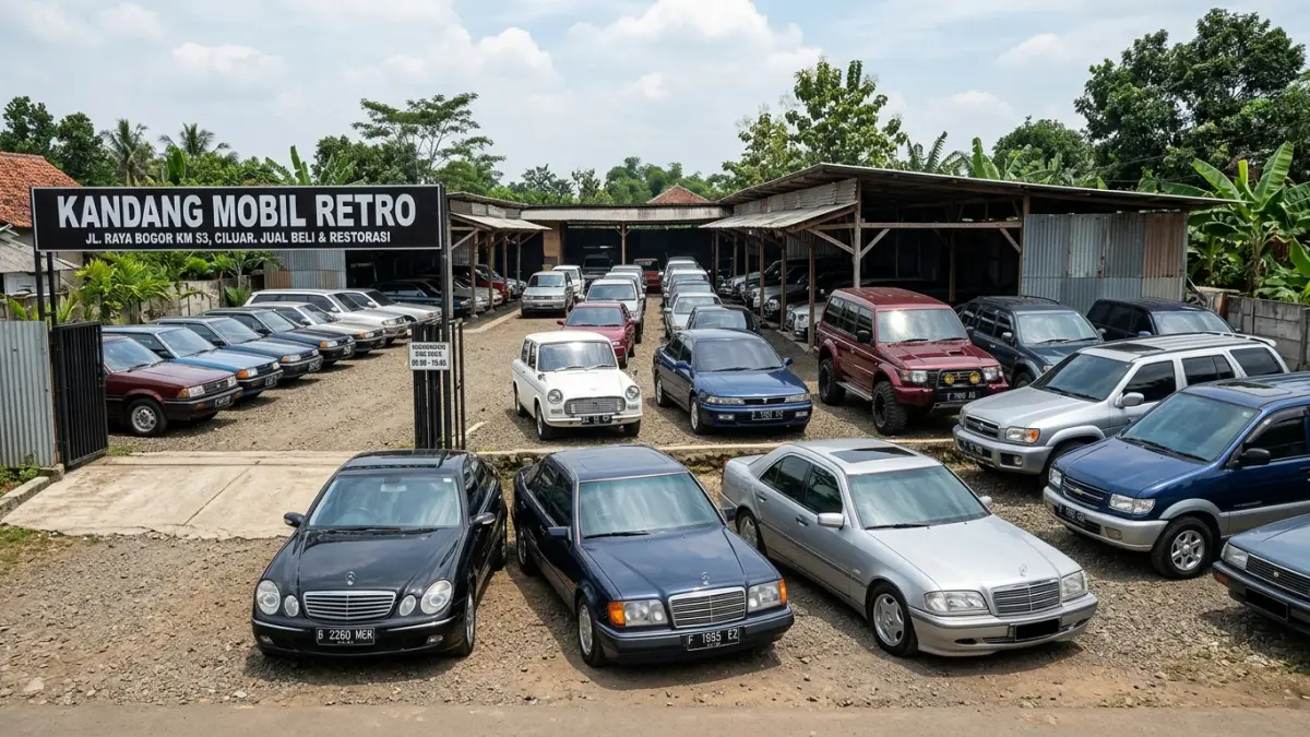 Mobil retro murah tersedia di Kandang Mobil Retro, mulai Mercy Rp40 jutaan hingga Toyota Publika. Simak daftar unit dan harganya. (Youtube. com)