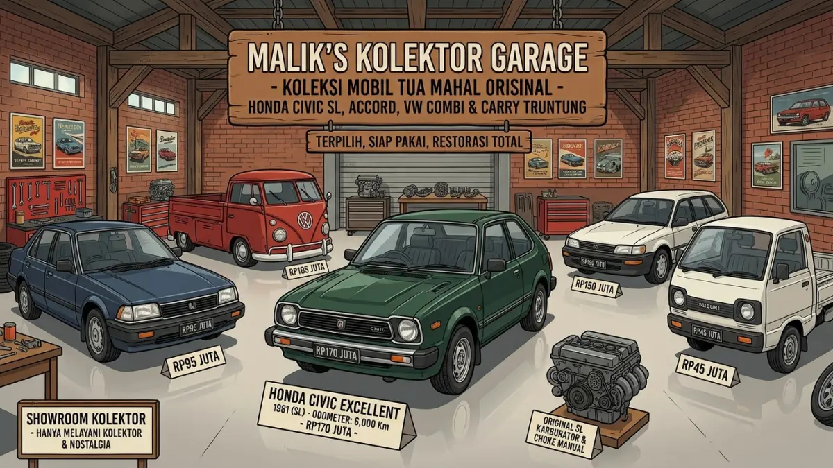 Mobil tua mahal di Jakarta menarik perhatian kolektor. Honda Civic 1981 cuma jalan 6.000 km dan ditawarkan Rp170 juta dengan kondisi sangat orisinal. (Youtube. com)