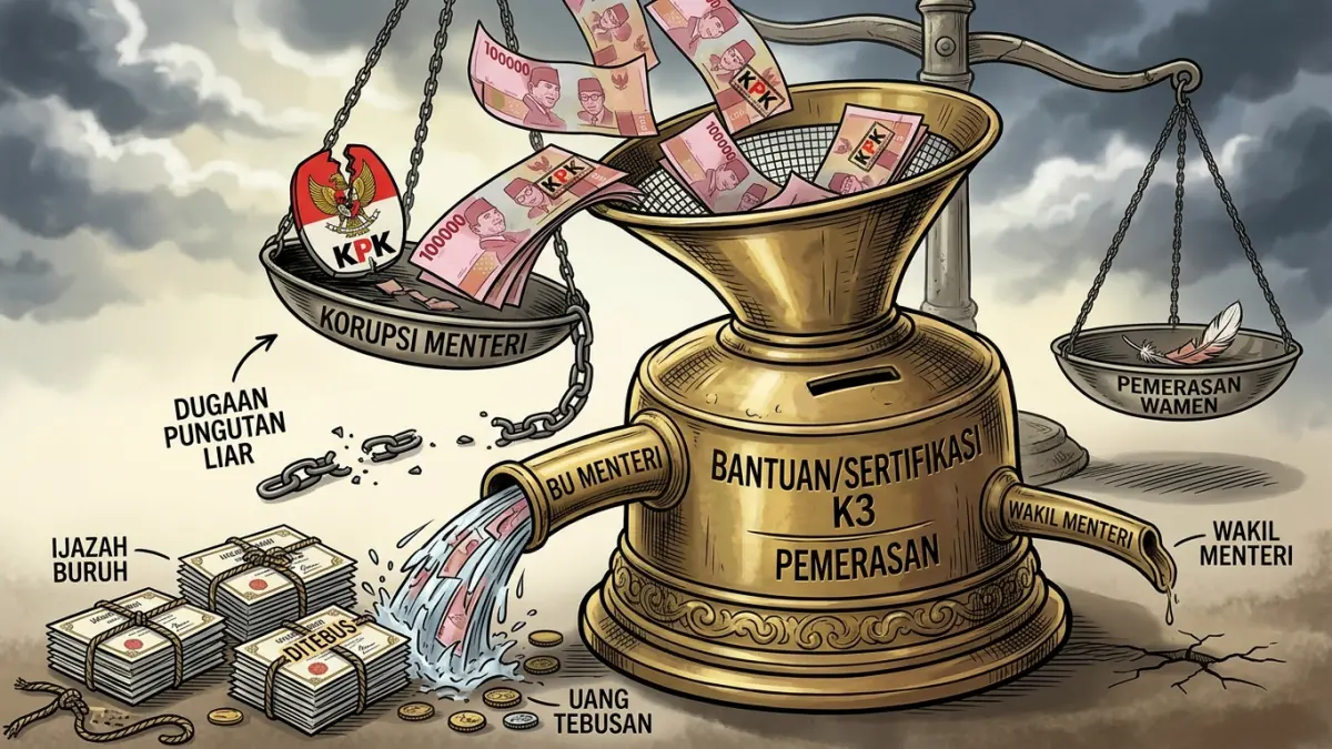 Immanuel Ebenezer bantah pemerasan dan klaim uang mengalir ke Menteri. Ia juga menyoroti dugaan penahanan ijazah pekerja. (Youtube. com)